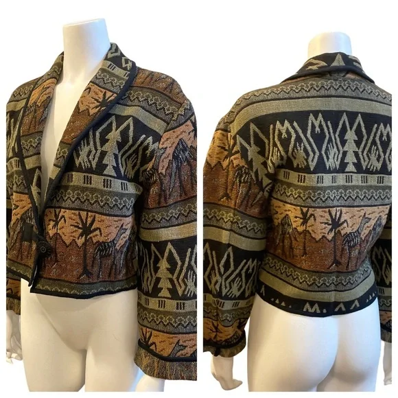 VINTAGE FLASHBACK Southwestern Desert Style Blazer, Size Medium - Picture 2 of 11